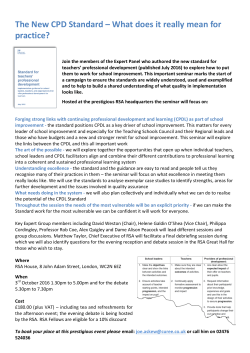 The New CPD Standard &ndash; What does it really mean for practice?