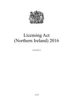 Licensing Act (Northern Ireland) 2016