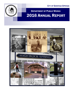 2016 annual report - City of Saratoga Springs