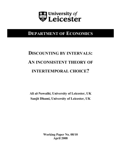 DISCOUNTING BY INTERVALS: AN INCONSISTENT THEORY OF