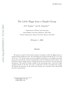 The Little Higgs from a Simple Group