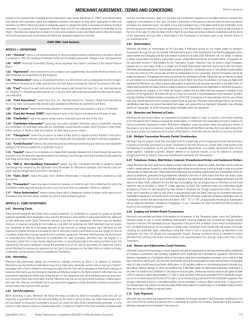 MERCHANT AGREEMENT: TERMS AND CONDITIONS