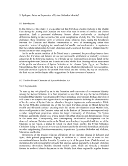 9. Epilogue: Art as an Expression of Syrian Orthodox Identity? 9.1