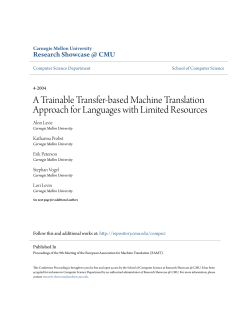 A Trainable Transfer-based Machine Translation Approach for