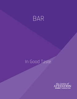 Bar Menu - Shaw Conference Centre