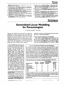 Generalized Linear Modelling for Parasitologists