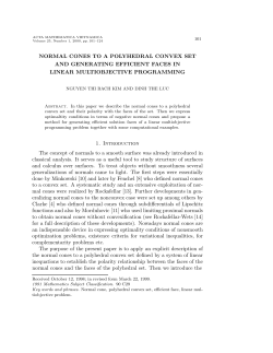 NORMAL CONES TO A POLYHEDRAL CONVEX SET AND