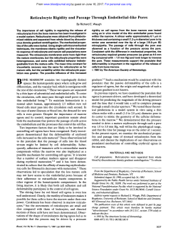 Reticulocyte Rigidity and Passage Through