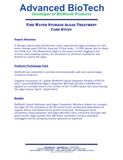 FIRE WATER STORAGE ALGAE TREATMENT CASE STUDY