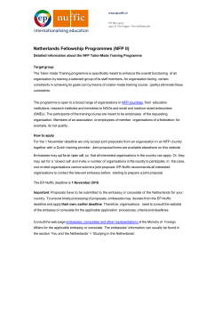 Detailed information about the NFP Tailor-made Training