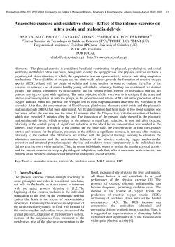 Anaerobic exercise and oxidative stress - Effect of the