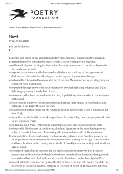 For Carl Solomon I I saw the best minds of my