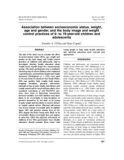 Association between socioeconomic status, weight, age and gender