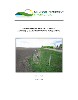 Summary of Groundwater Nitrate-Nitrogen Data