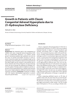 Growth in Patients with Classic Congenital Adrenal Hyperplasia due
