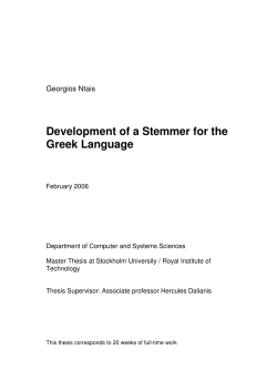 Development of a Stemmer for the Greek Language