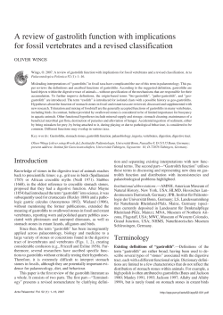 A review of gastrolith function with implications for fossil vertebrates