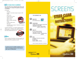 Screens: Steer Clear of Distrations!