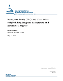 Navy John Lewis (TAO-205) Class Oiler Shipbuilding Program