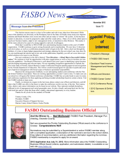 FASBO News - Florida Association of School Business Officials