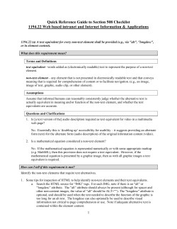 Quick reference guide to section 508 checklist