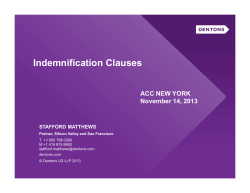 Indemnification Clauses - Association of Corporate Counsel