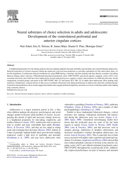 Neural substrates of choice selection in adults and adolescents