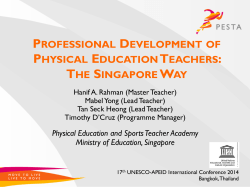 Professional Development of PE Teachers: The Singapore Way