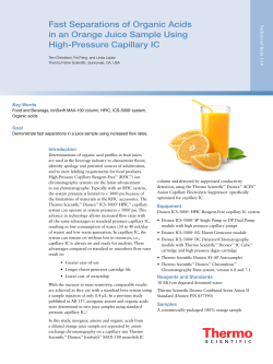Fast Separations of Organic Acids in an Orange Juice Sample Using