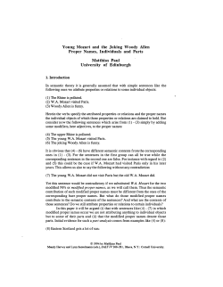 Young Mozart and the Joking Woody Allen: Proper Names