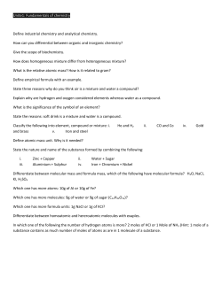 Chem Short Quesions class 9th