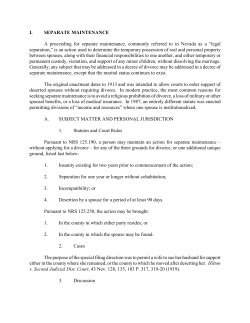 I. SEPARATE MAINTENANCE