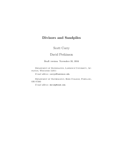 Divisors and Sandpiles Scott Corry David Perkinson