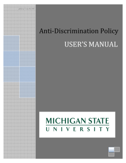 Anti-Discrimination Policy (ADP) User`s Manual
