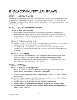 ITHACA COMMUNITY LEAH BYLAWS