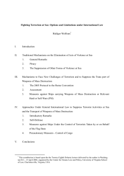 Measures to avert acts of terrorism to merchant shipping