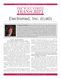 One-on-One with Kathleen Skarvan, Electromed