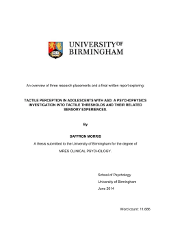 Tactile perception in adolescents with ASD: a psychophysics