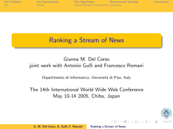 Ranking a Stream of News - Persone