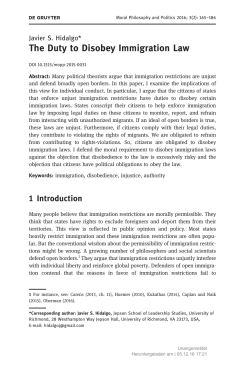 The Duty to Disobey Immigration Law