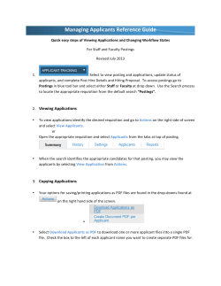 Managing Applicants Reference Guide