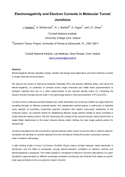 Electronegativity and Electron Currents in Molecular Tunnel Junctions
