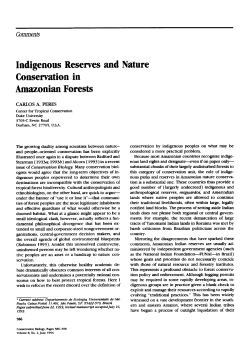 Indigenous Reserves and Nature Conservation in Amazonian