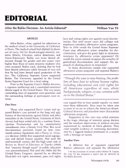 Editorial / After the Bakke Decision