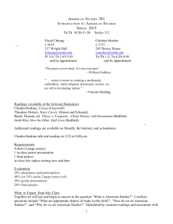 201 Introduction to the Study of American Society