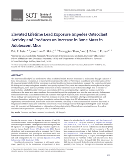 Elevated Lifetime Lead Exposure Impedes Osteoclast Activity and