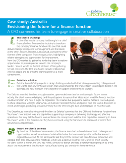 Case study: Australia Envisioning the future for a finance function A