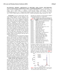 QUANTIFYING MINERAL ABUNDANCES IN MIXTURES USING