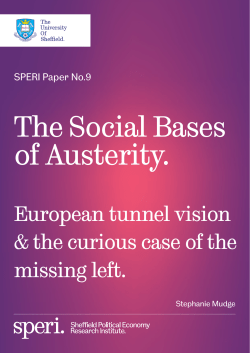 The Social Bases of Austerity - Sheffield Political Economy