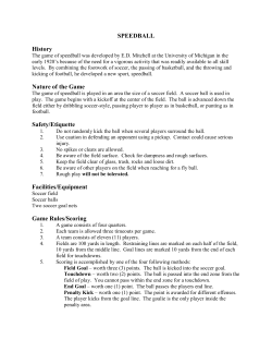 SPEEDBALL History Nature of the Game Safety/Etiquette Facilities